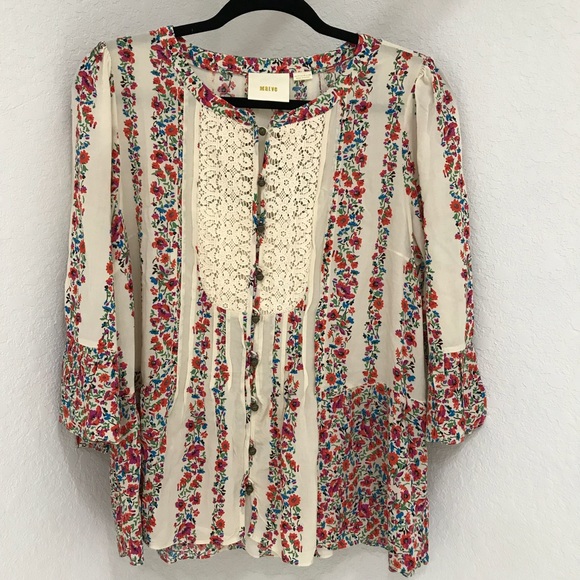 Maeve Tops - Anthropology Maeve floral pattern top